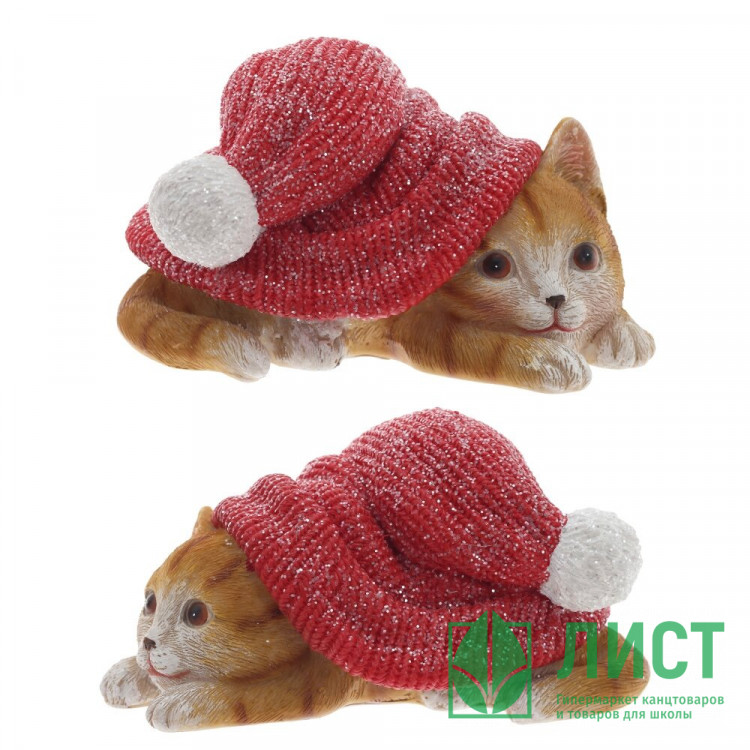 Статуэтка декоративная "Котёнок в шапочке" 07,5см 2 вида арт.825149