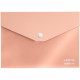 Папка-конверт на кнопке "deVENTE. СигНАТУР (sigNATURE)" A5 (240x170 мм) 350 мкм, фактура "ткань", матовая прозрачная спереди с текстурным задником и клапаном, пудрово розовая, индивидуальная упаковка