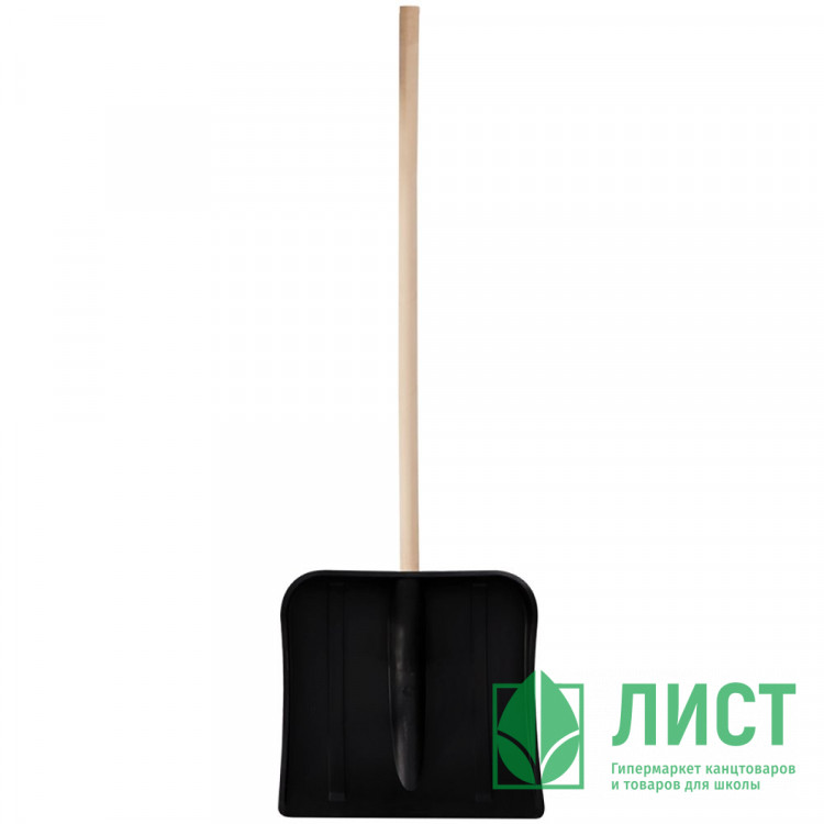 Лопата снеговая пластик 400*370 мм с черенком дерево Vega арт.329769