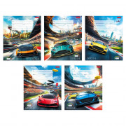 Тетрадь 12 листов клетка (Hatber) Престижные гонки ассорти арт 12Т5В1