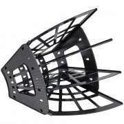 Лоток-веер для бумаг вертикально-горизонтальный  4 секции черный СТАММ арт.ЛТ412