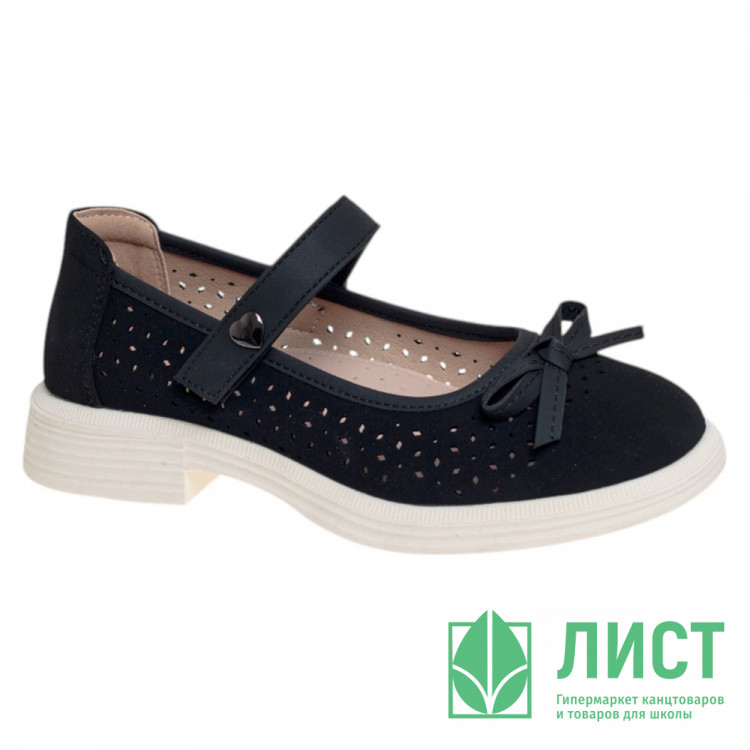 Туфли для девочки (Сказка) черный верх-искусственный нубук подкладка-натуральная кожа размерный ряд 32-37 арт.R818294765NBK
