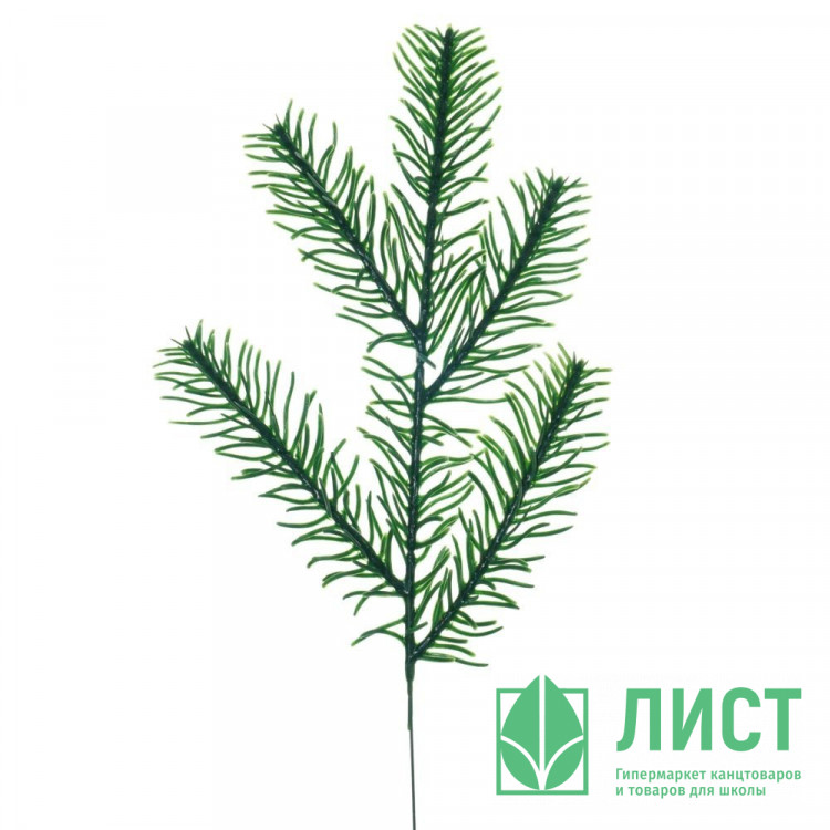 Украшение декоративное "Ветка. Хвоя пластик" 30см цв.зеленый арт.608596