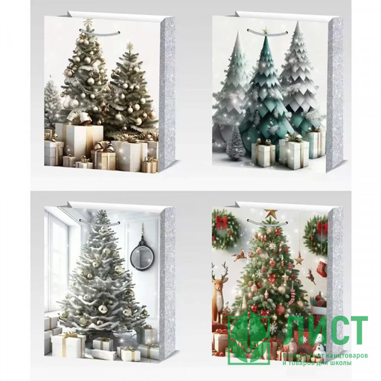 Пакет подароч. бумаж. 26*32см "Ёлочные убранства" арт.230-905