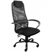 Кресло для руководителя черный металл/эко-кожа/сетка AV142 МК черный