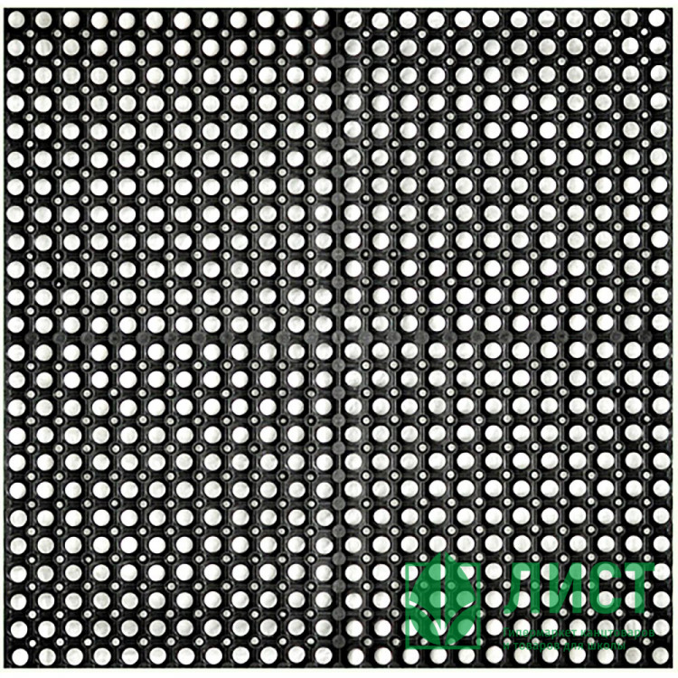 юКоврик резиновый грязезащ. со сквозн.отверстиями (1000х1000 мм) толщ.16мм.