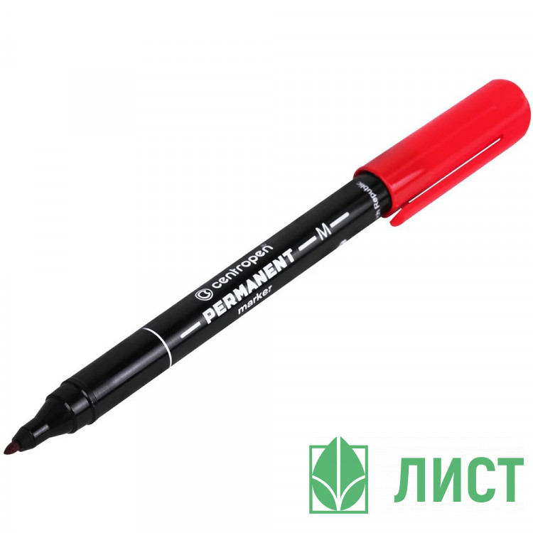 Маркер перманентный CENTROPEN круглый 1мм красный арт.2846/1К