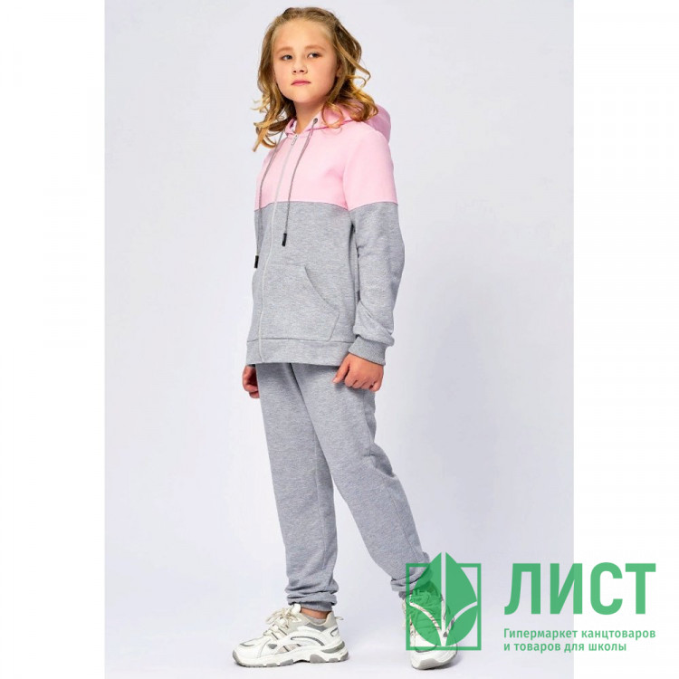 Костюм спортивный для девочки арт.Поли размер 30/116-42/158 цвет розовый/серый