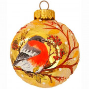 Шар стекло 08см "Снегирь зимний" п/у арт.КУ-80-244037