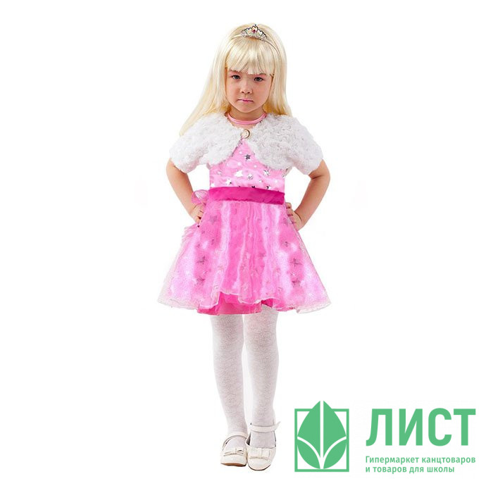 Украшение новогоднее Барби (платье,парик,диадема,болеро) р.32(122) арт.2094 к-20-32-122