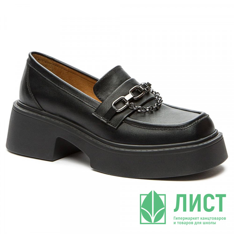 Туфли для девочки (KEDDO) черные верх-искусственная кожа подкладка-натуральная кожа размерный ряд 34-39 артикул 538565/11-01