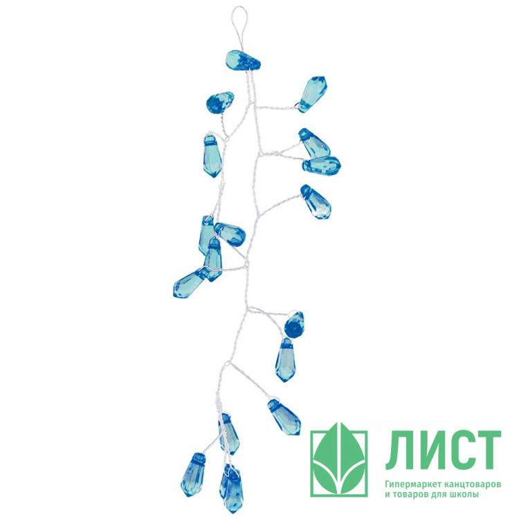 Украшение декор.подвеска "Лиана. Морозная веточка" 14см цв.голубой арт.92180