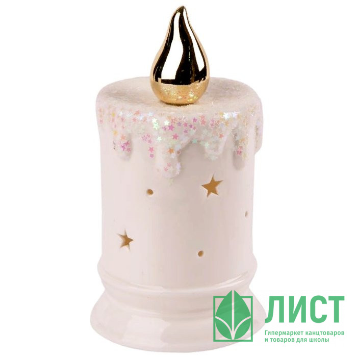 Статуэтка декоративная "Рождественская свеча" 15,58см с подсветкой фарфор арт.86811