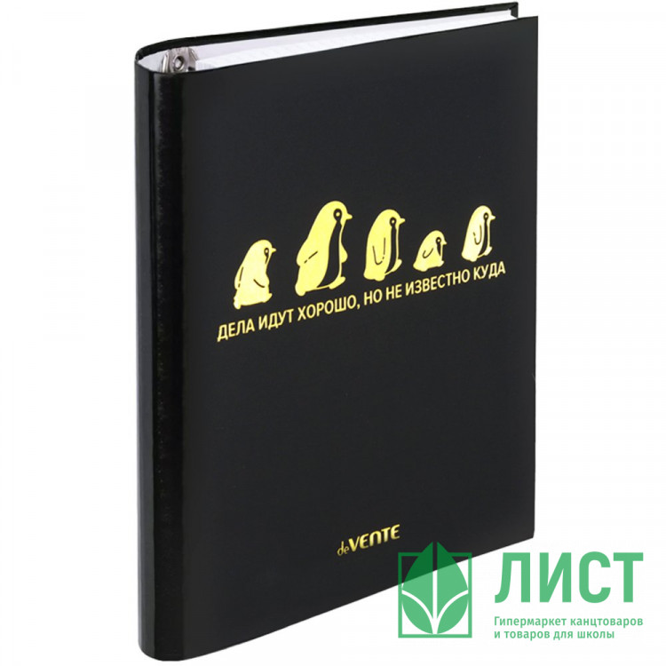 Тетрадь на кольцах А5 клетка 120 листов (deVENTE) Дела идут хорошо со сменным блоком  матовая ламинация тиснение фольга арт.2057507
