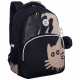 Рюкзак для девочек школьный (Grizzly) арт.RG-660-1/1 черный - бежевый 27х40х20 см