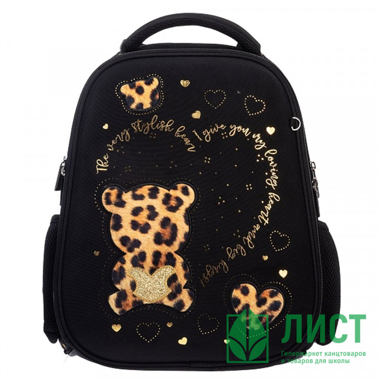 Ранец для девочек школьный (Hatber) ERGONOMIC Classic Стильный мишка 37х29х17 см арт. NRk_02012