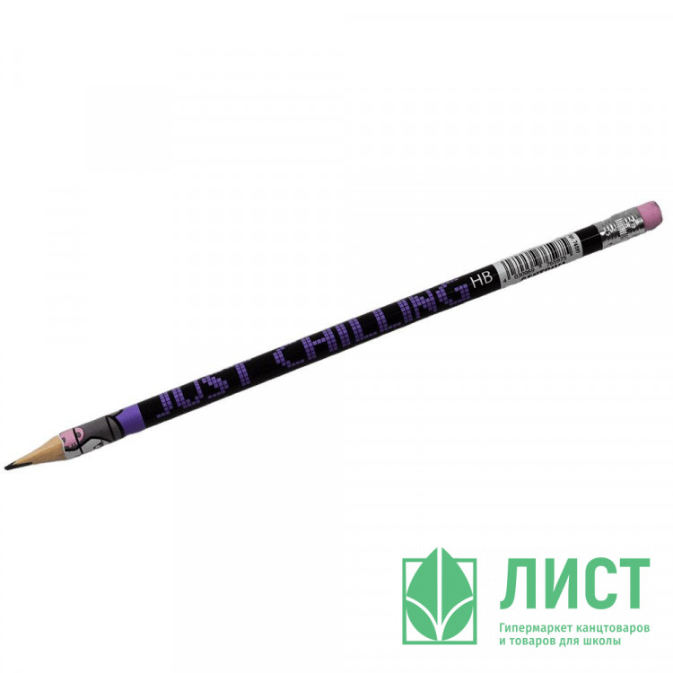 Карандаш чернографитный CENTRUM с ластиком Kuromi HB трехгранный корпус арт.76597 (Ст.50)