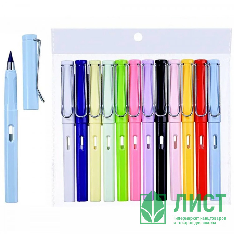 Карандаши цветные (Mazari) Вечные ластик внутри корпуса 12 цветов арт.M-7071