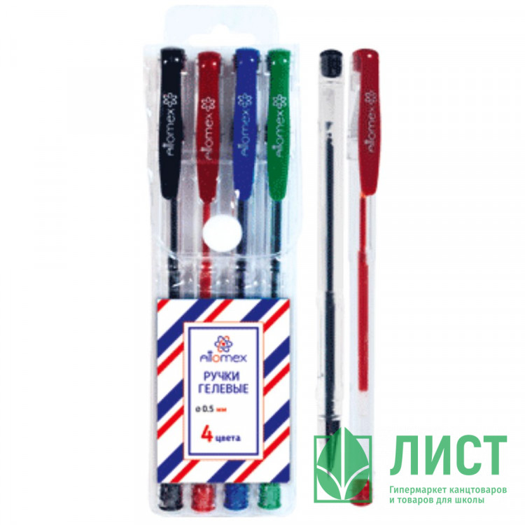 Набор ручек гелевых 4 цвета (Attomex) в пластиковом блистере арт.5051641