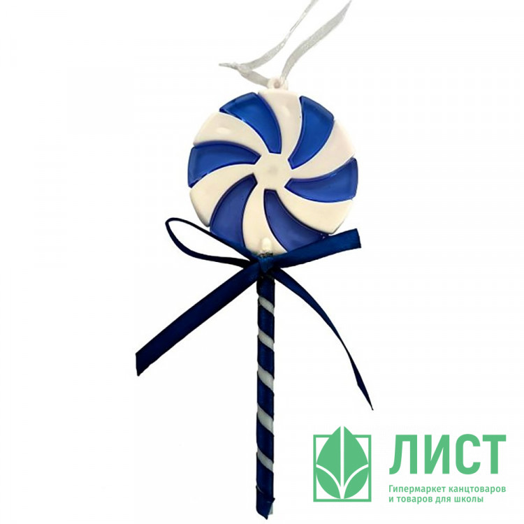 Украшение декор.подвеска фигурка "Леденец" 14см цв.голубой арт.91334