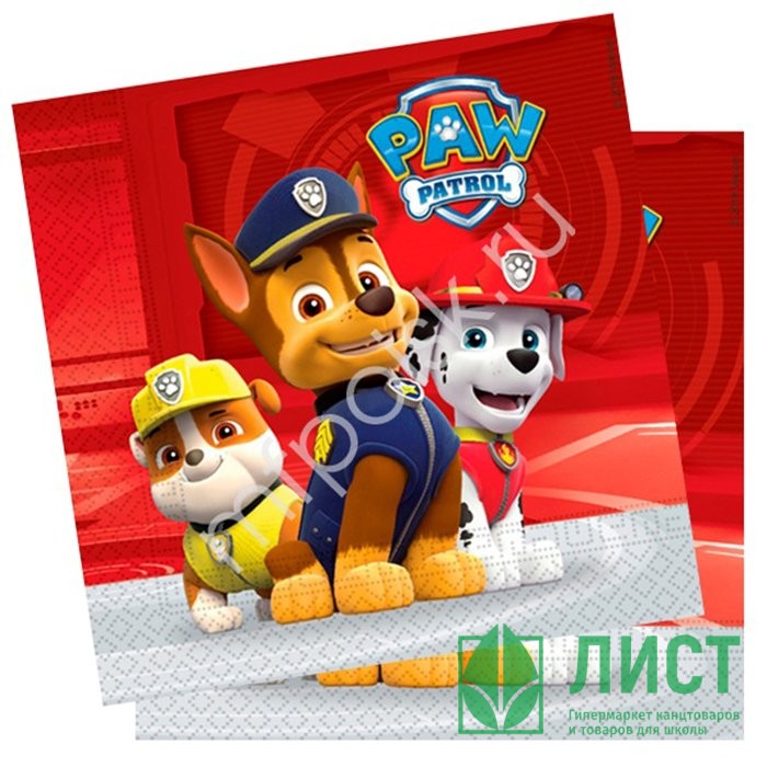 Салфетки Щенячий Патруль 20шт/наб 33см*33см