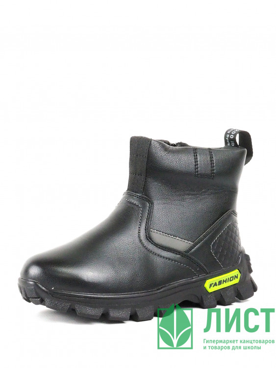 Ботинки для мальчика (HENZA) черные верх-комбинированные материалы подкладка - шерсть артикул RC97_XM0624-3-1
