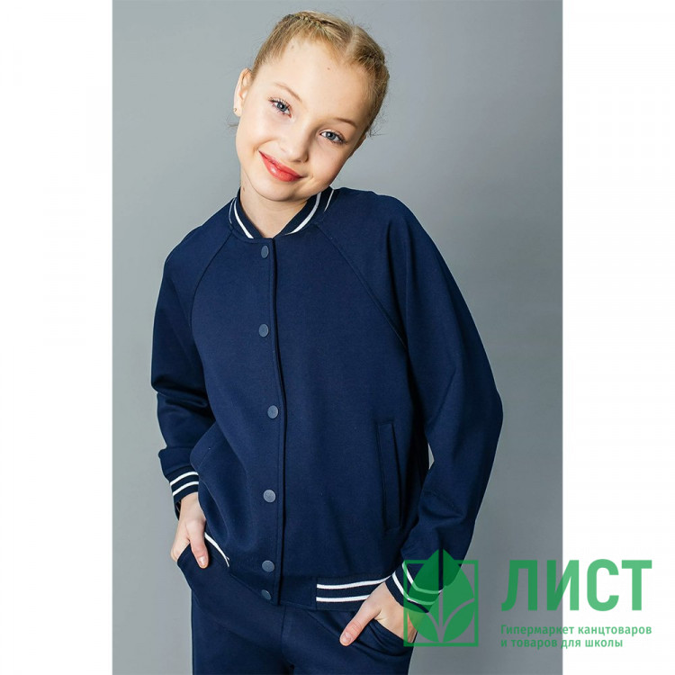 Кардиган для девочки (Делорас) арт.W64375 размер 34/134-44/164 цвет синий