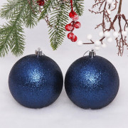 Набор шаров 10см 02шт/наб. "Глиттер" цв.сапфир арт.201-1433