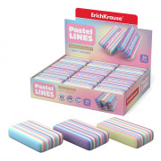 Ластик (ErichKrause) Цветные линии Pastel Lines 44,3*25*10мм цветной  арт.56039 (Ст.36)