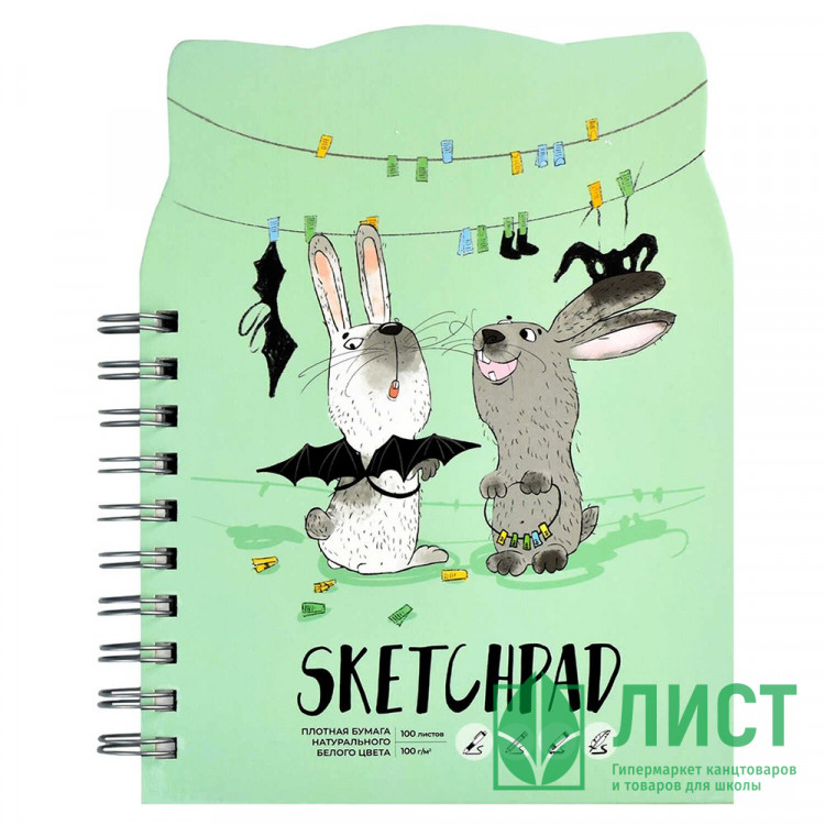 Блокнот-скетчпад А5 на гребне 100 листов (Феникс) Два друга 100 г/м²  арт.61217