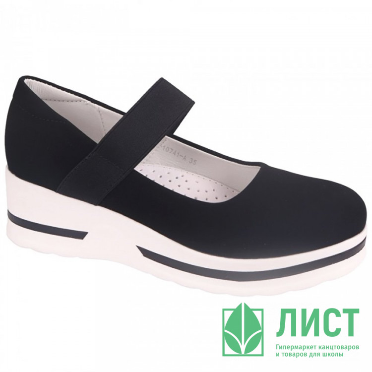 Туфли для девочки (TOM.MIKI) черный верх-искусственный нубук подкладка-натуральная кожа размерный ряд 34-39 арт.T-10741-A