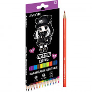 Карандаши цветные (deVENTE) Anime Girl 12 цветов 2М 2,8 мм шестигранные арт.5022412