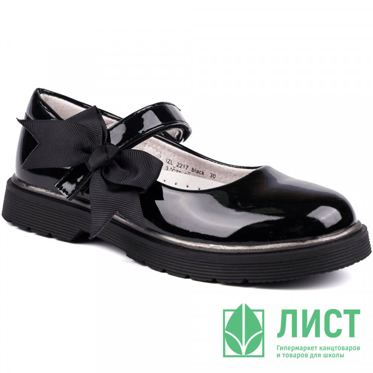 Туфли для девочки (Kenka) черный верх-искусственная кожа лак подкладка-натуральная кожа размерный ряд 29-34 арт.IZL_2217_black