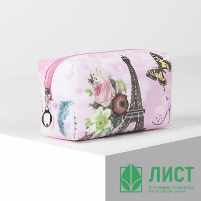 Косметичка &quot;Города&quot; 16*10см цв.розовый арт.4690151 Косметичка "Города" 16*10см цв.розовый арт.4690151