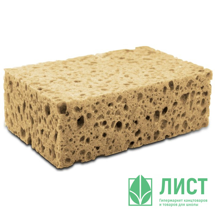 Губка крупнопористая, пенополиуретан 195*125*70мм Grass арт.IT-0326