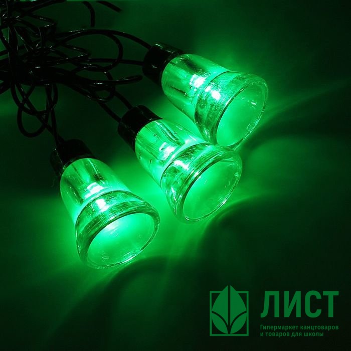 Гирлянда эл. Уличная фигурная 05м 30л. Led колокол цв.Зеленый (т.Провод) 8реж. Арт.1080120