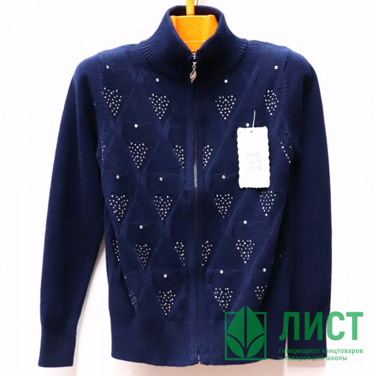 Кардиган для девочки (MMTS) арт.jcp-HLD2111-1 размер 30/122-42/158 цвет синий