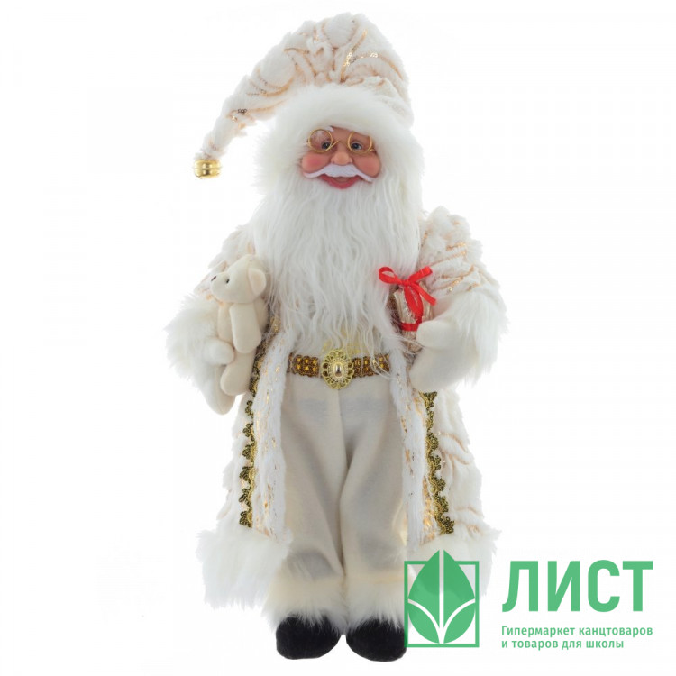 Игрушка декор. "Санта Клаус" 47см цв.белый/золото арт.763900