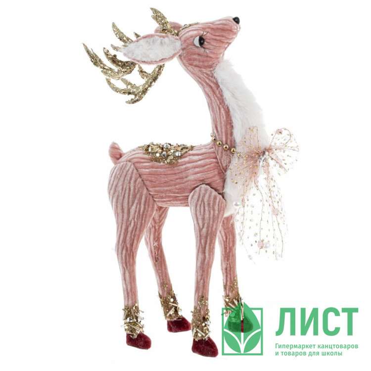 Игрушка декор. "Олень" 28см цв.розовый арт.793123