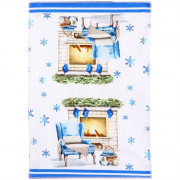 Полотенце кухонное микрофибра 40*57см "Winter -Камин"  200гр/м2 арт.916-2190