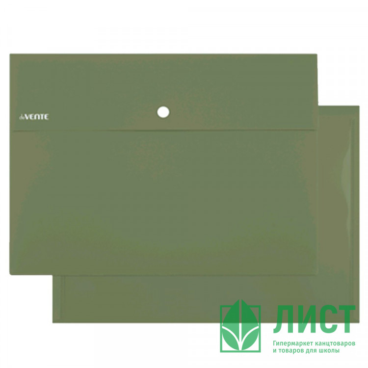 Папка-конверт на кнопке А4(230*320) 350мкм deVENTE Marandi фисташковый, внеш. карман рт.3071213