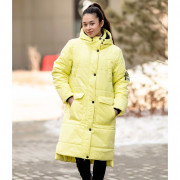 Куртка зимняя удлиненная для девочки (Батик) арт.Лиана цвет золотистый лайм