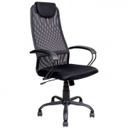 Кресло для руководителя хром/сетка AV142 черный