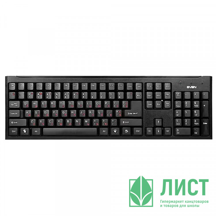 Клавиатура провод. SVEN Standard 303 Power USB+PS/2 чёрная