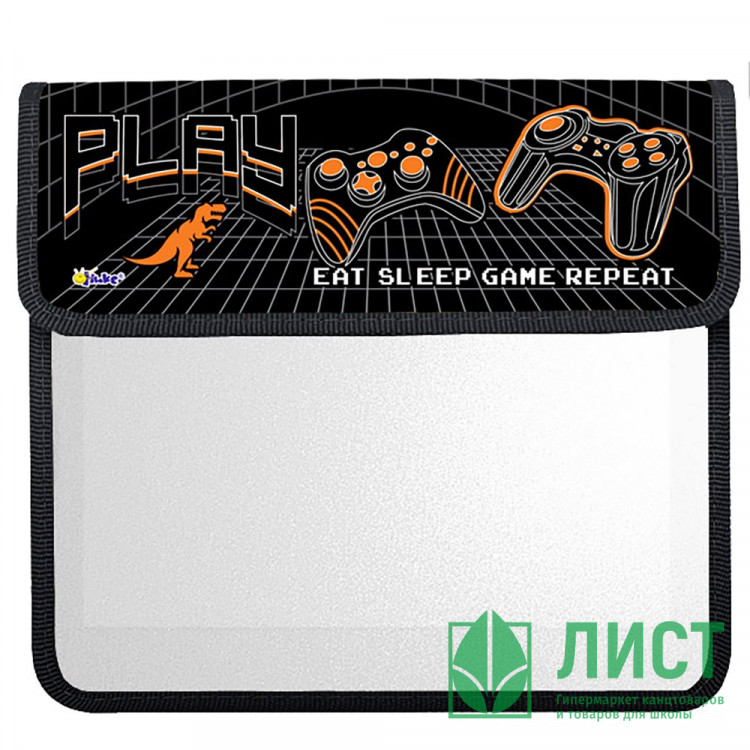 Папка школьная для тетрадей А5 на липучке (Оникс) Джойстики оранжевые арт ПТ-45