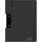 Планшет А4 пластик черный с верхней створкой Тотал Блэк (TOTAL BLACK) deVENTE горизонтальная, внутренний карман, резинка для фиксации, ширина прижима 12 см арт.3034541