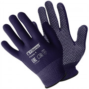 Перчатки "Микроточка", полиэстер, ПВХ-точка, 9(L), темно-синие, Fiberon в и/у арт.PR-PVC522