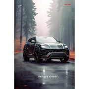 Записная книжка А5 твердая обложка 80 листов (Prof-Press) Черный автомобиль глянцевая ламинация арт.80-7583