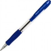 Ручка шариковая автомат (PILOT) прозрачный корпус рез/упор SuperGrip 0,7мм синий арт.BPGP-10R-F-L