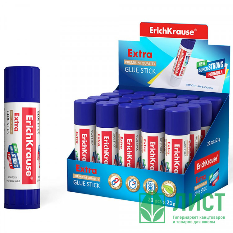 Клей-карандаш 21г ErichKrause Extra арт.2368 (Ст.20/480)